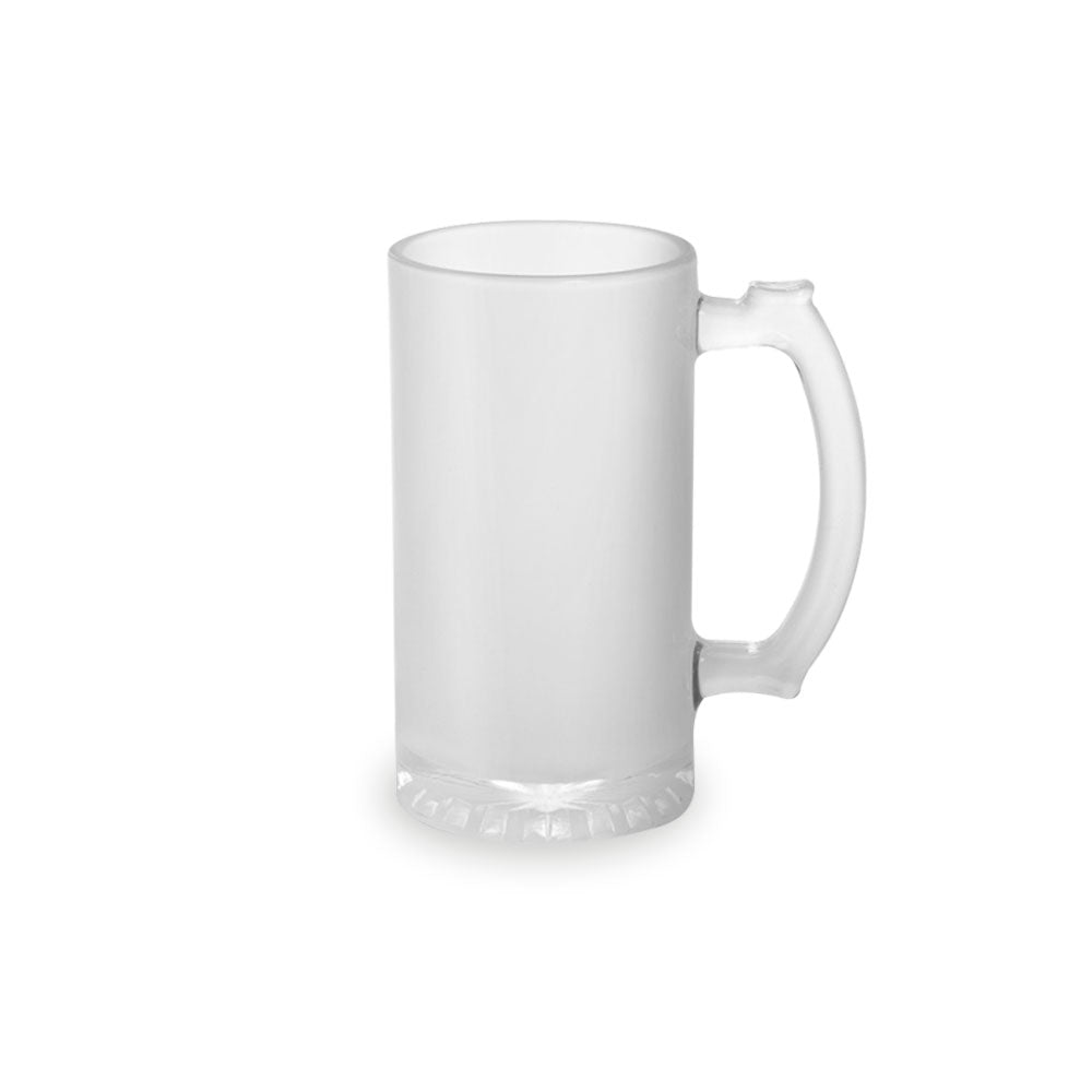16oz. Red Frosted Glass Beer Mug