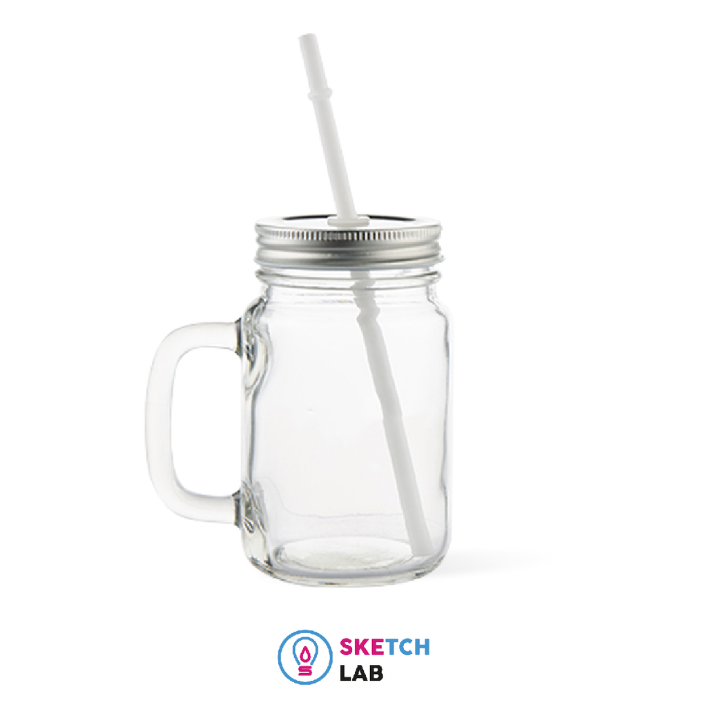 Wholesale Diamond embossed Mason Jug Straw Cup Cafe Clear
